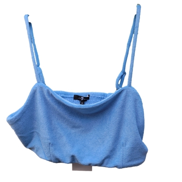 7 For All Mankind Tops - NWT 7 For All Mankind Terry Cloth Crop Top in Light Blue Size Small